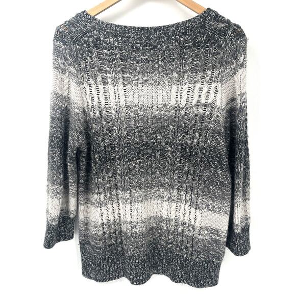 LOFT Sweater Womens XL Gray Pullover Wool Rabbit Hair Blend Chunky Knit - Picture 4 of 6